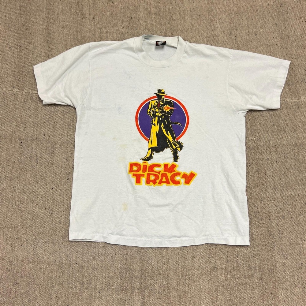 Vintage Dick Tracy Shirt Mens XL White 1990s Movie Promo